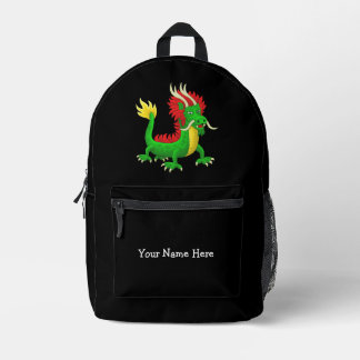 Wonderful Green Chinese Dragon Printed Backpack