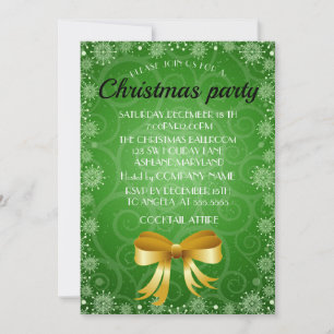 Wonderful Green Christmas Invitation