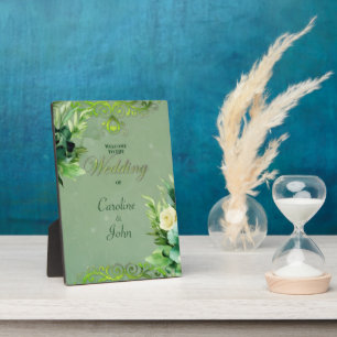 Wonderful green floral design. plaque