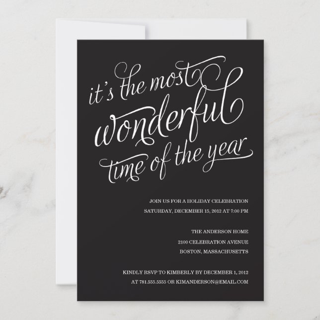 WONDERFUL | HOLIDAY PARTY INVITATIONS (Front)