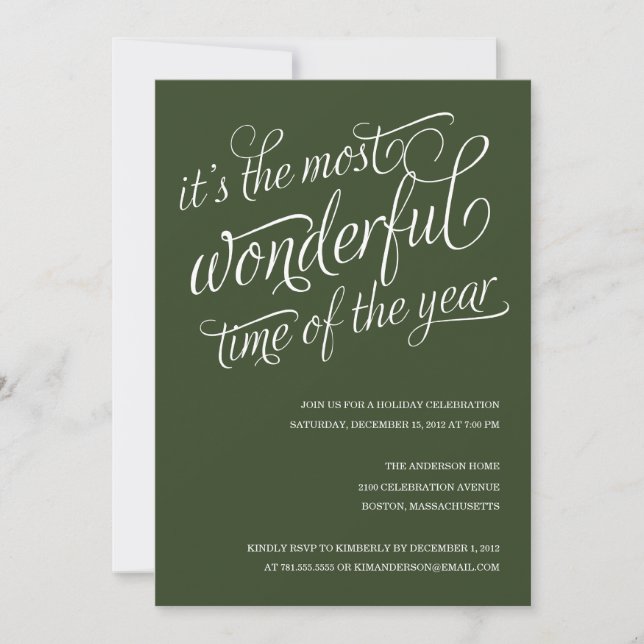WONDERFUL | HOLIDAY PARTY INVITATIONS (Front)