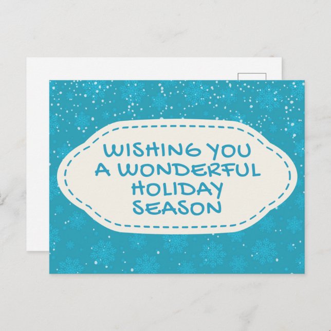 Wonderful Holiday Season Postcard (Front/Back)