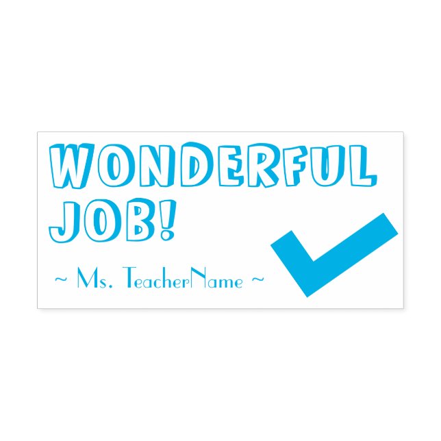 "WONDERFUL JOB!" + Custom Tutor Name Self-inking S Self-inking Stamp (Design)