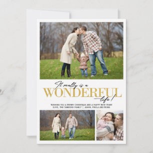 Wonderful Life 3 PH Gold Letters   Holiday Card