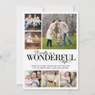 Wonderful Life 6 PH Black Letters   Holiday Card