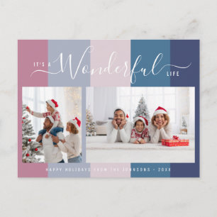 Wonderful life colorful photo christmas card