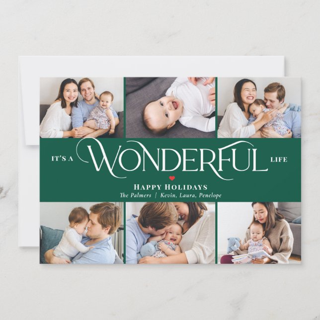 Wonderful Life EDITABLE COLOR Holiday Photo Card (Front)