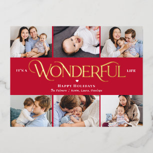 Wonderful Life Foil Photo Holiday Postcard