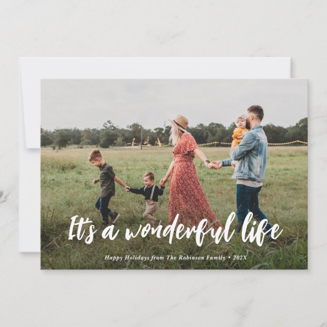 wonderful life merry christmas holiday card (Front)