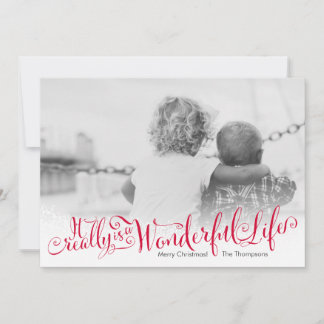 Wonderful Life Script Holiday Photo Card