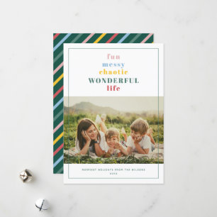 Wonderful Life Your custom Text Modern Fun Photo Holiday Card
