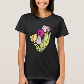 Wonderful Lovely Nature Spring Tulips Flower Plant T-Shirt