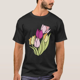 Wonderful Lovely Nature Spring Tulips Flower Plant T-Shirt