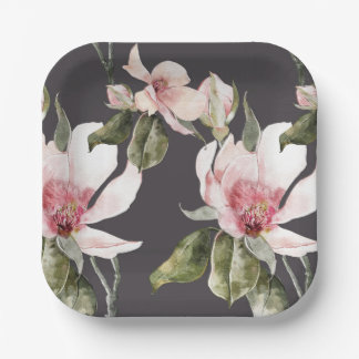  Wonderful magnolia flowers and birds Paper Plate
