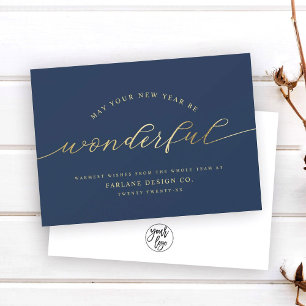 Wonderful Modern Script Business Logo Corporate Holiday Card