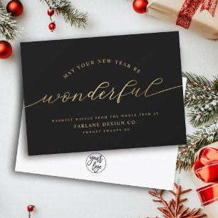 Wonderful   Modern Script Business Logo Corporate Holiday Card