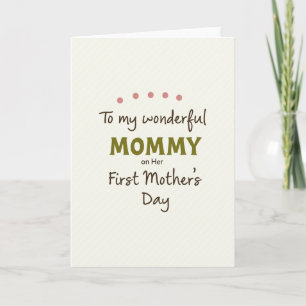 Wonderful Mommy First Mothers Day Card