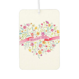 Wonderful Mum floral heart custom freshener