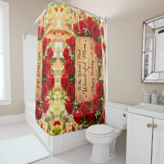 Wonderful Mum Red Roses Shower Curtain