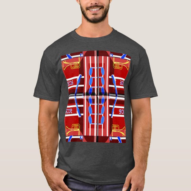 Wonderful Music Blue Summer Vibes Geometric Romant T-Shirt (Front)