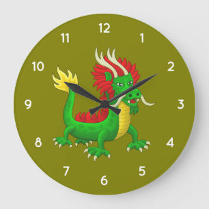 Wonderful Mythological Chinese Dragon Large Clock