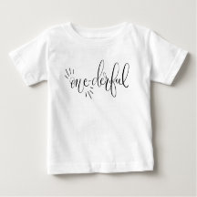 Wonderful Onederful First Birthday Tee For Baby