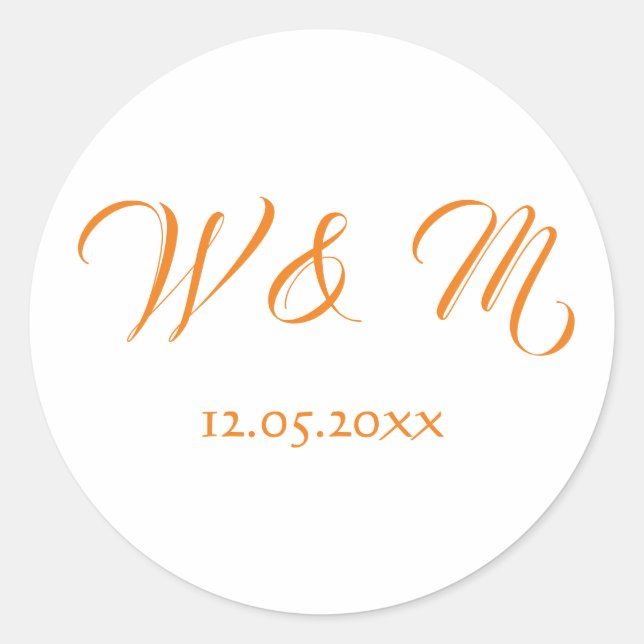 Wonderful Orange and White Classic Round Sticker (Front)