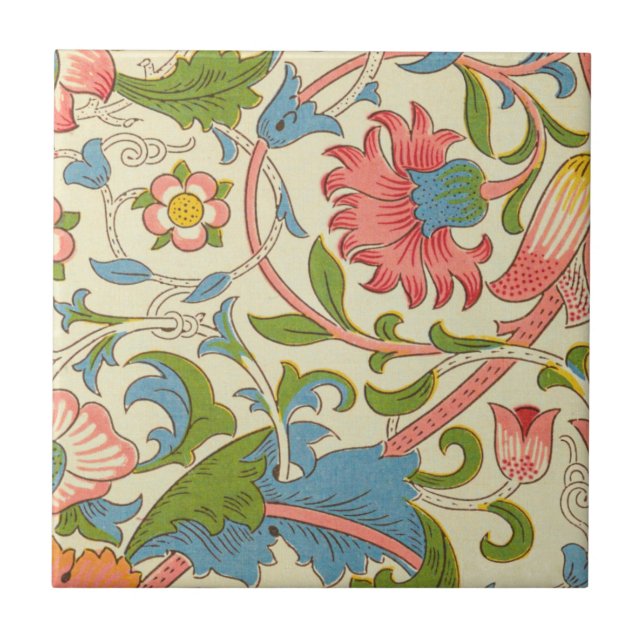 Wonderful pastel retro William Morris floral  Ceramic Tile (Front)