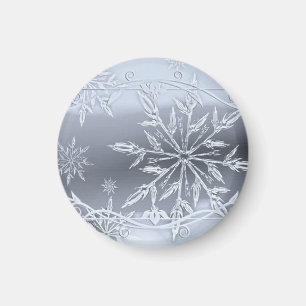Wonderful Perfect Christmas Silver SNowflake Magnet