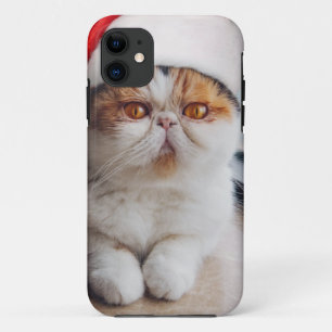 Wonderful persian cat with Santa Claus hat iPhone 11 Case
