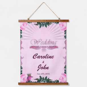 Wonderful pink roses hanging tapestry