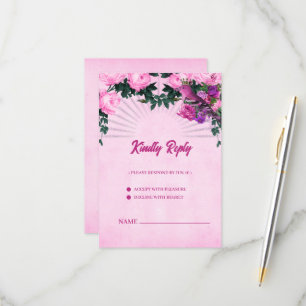 Wonderful pink roses  RSVP card