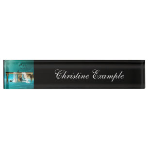 Wonderful playing dolphins nameplate