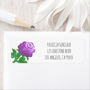 Wonderful Purple Rose Return Address Label