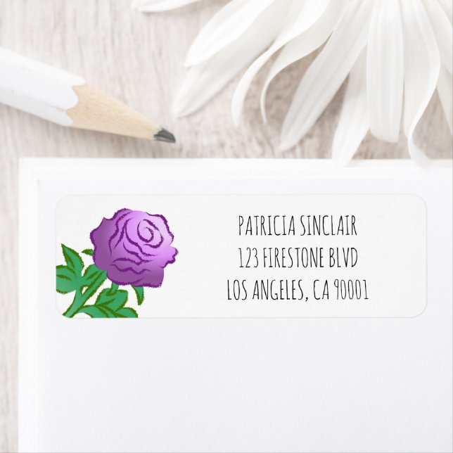 Wonderful Purple Rose Return Address Label (Insitu)