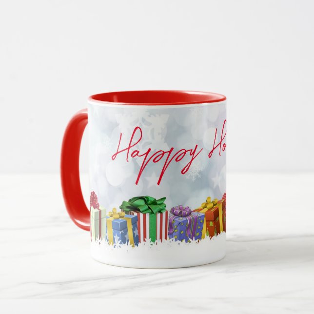 Wonderful, Rainbow Christmas Gifts Mug (Front Left)
