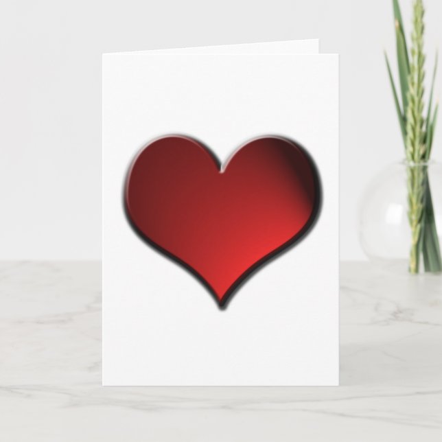 Wonderful Red Heart Valentines Card (Front)