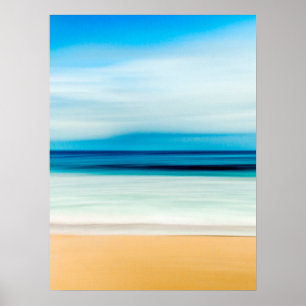 Wonderful Relaxing Sandy Beach Blue Sky Horizon Poster