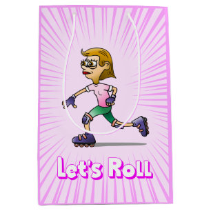 Wonderful Roller Skating Girl Medium Gift Bag