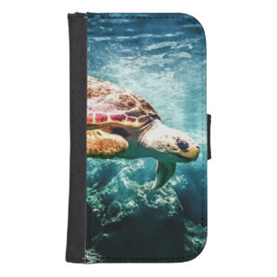 Wonderful  Sea Turtle Ocean Life Turquoise Sea Samsung S4 Wallet Case