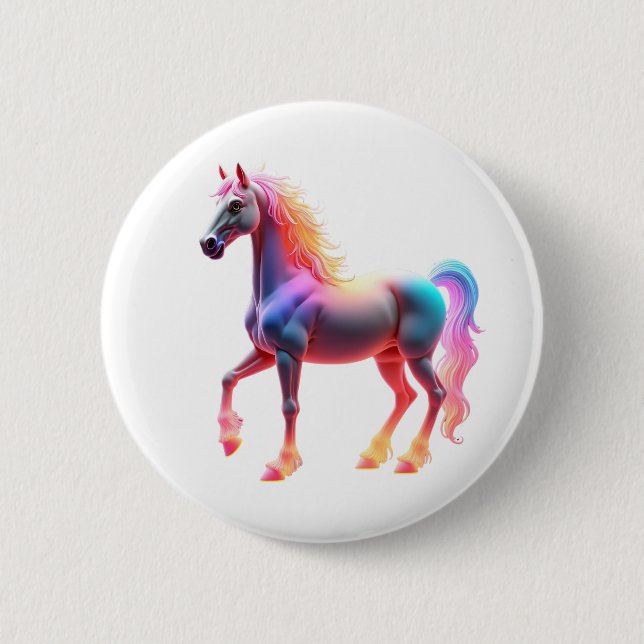 Wonderful Shiny Horse 6 Cm Round Badge (Front)