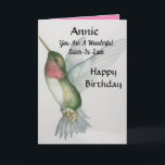 Wonderful Sister-In-Law Birthday Sweet Hummingbird Card<br><div class="desc">Celebrate your sister-in-law's birthday with a lovely hummingbird watercolor card. Designed with soft colors of cream,  green and pink,  the realistic ruby throated hummingbird painting is elegant and stylish. Perfect for a woman who loves birds and beautiful pictures of nature.</div>
