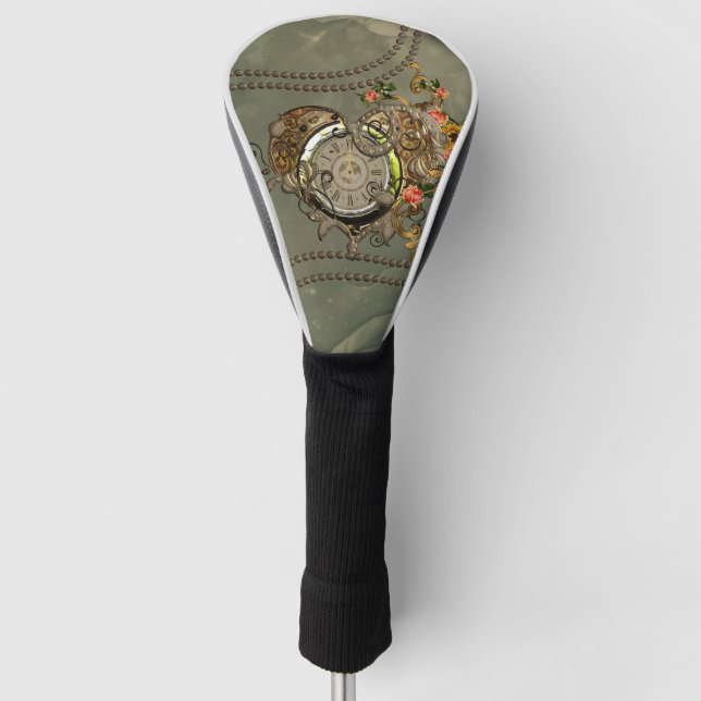 Wonderful steampunk clock golf head cover (Front)