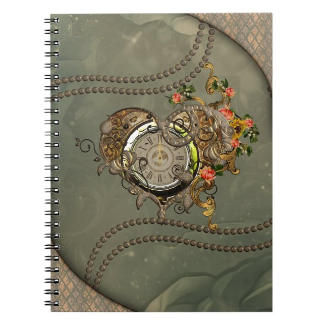 Wonderful steampunk clock notebook (Front)