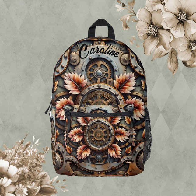 Wonderful steampunk design printed backpack (Steampunk)