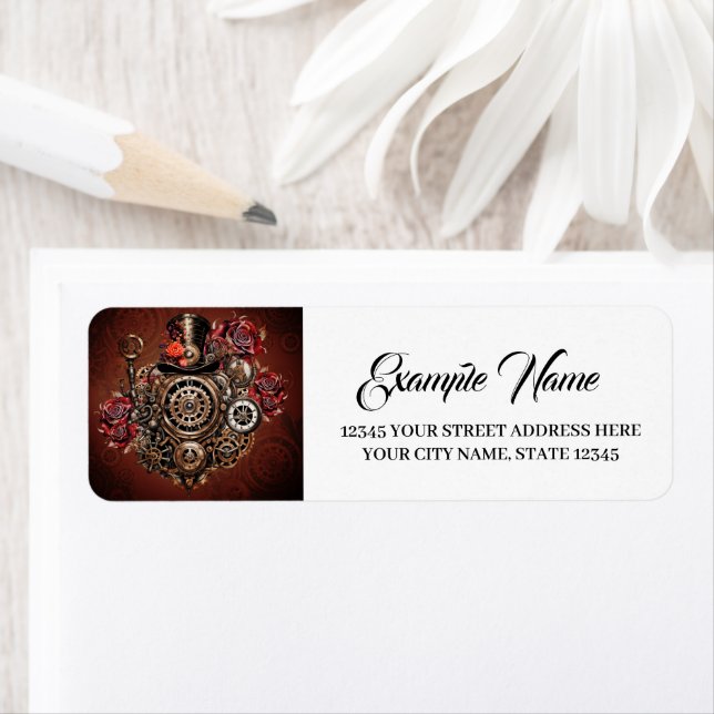 Wonderful Steampunk design Return Address Label (Insitu)