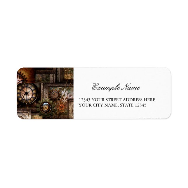 Wonderful steampunk design return address label (Front)