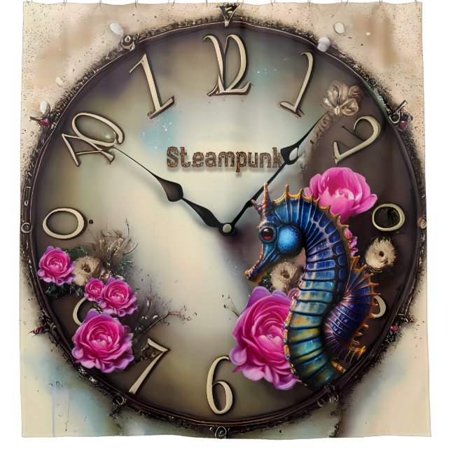 Wonderful steampunk design shower curtain (Front)