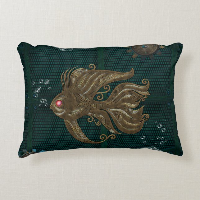 Wonderful steampunk fish. decorative cushion (Front)