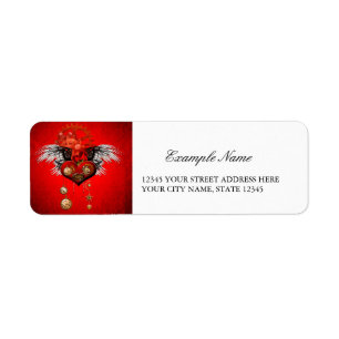 Wonderful steampunk heart return address label
